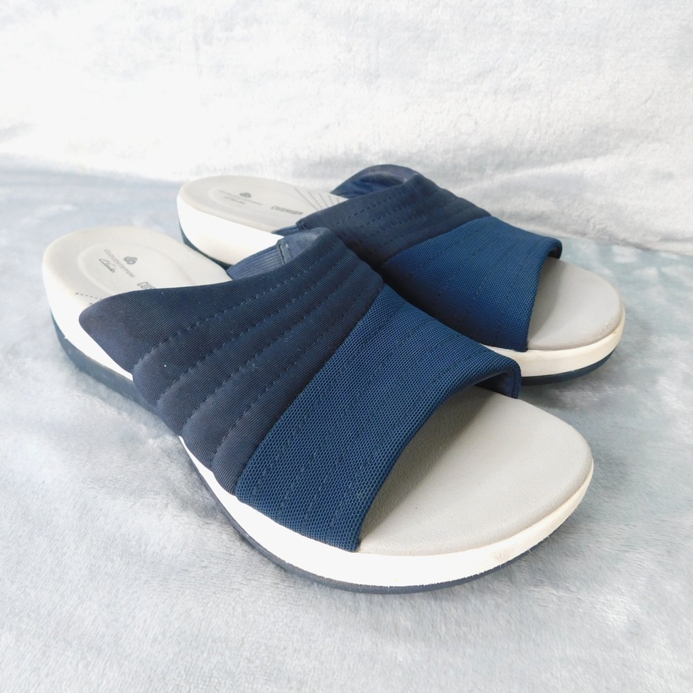 Clarks Cloudsteppers Womens 9 M Blue Shoes Sandal Slides Arla Peyton 26151500